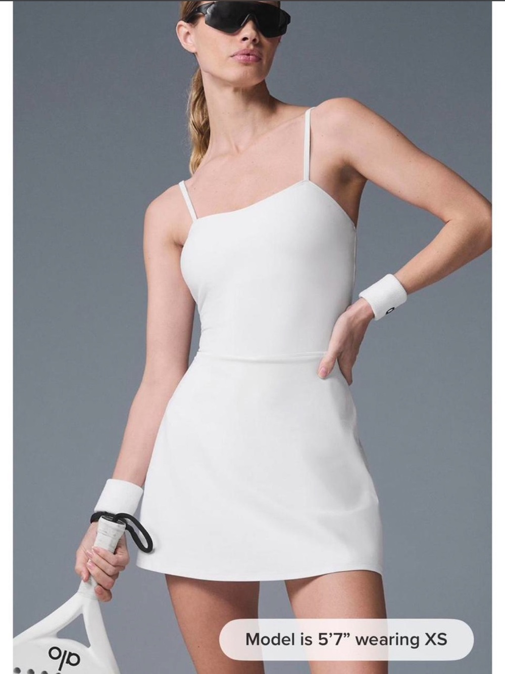 ALO Yoga Courtside Tennis Dress in White